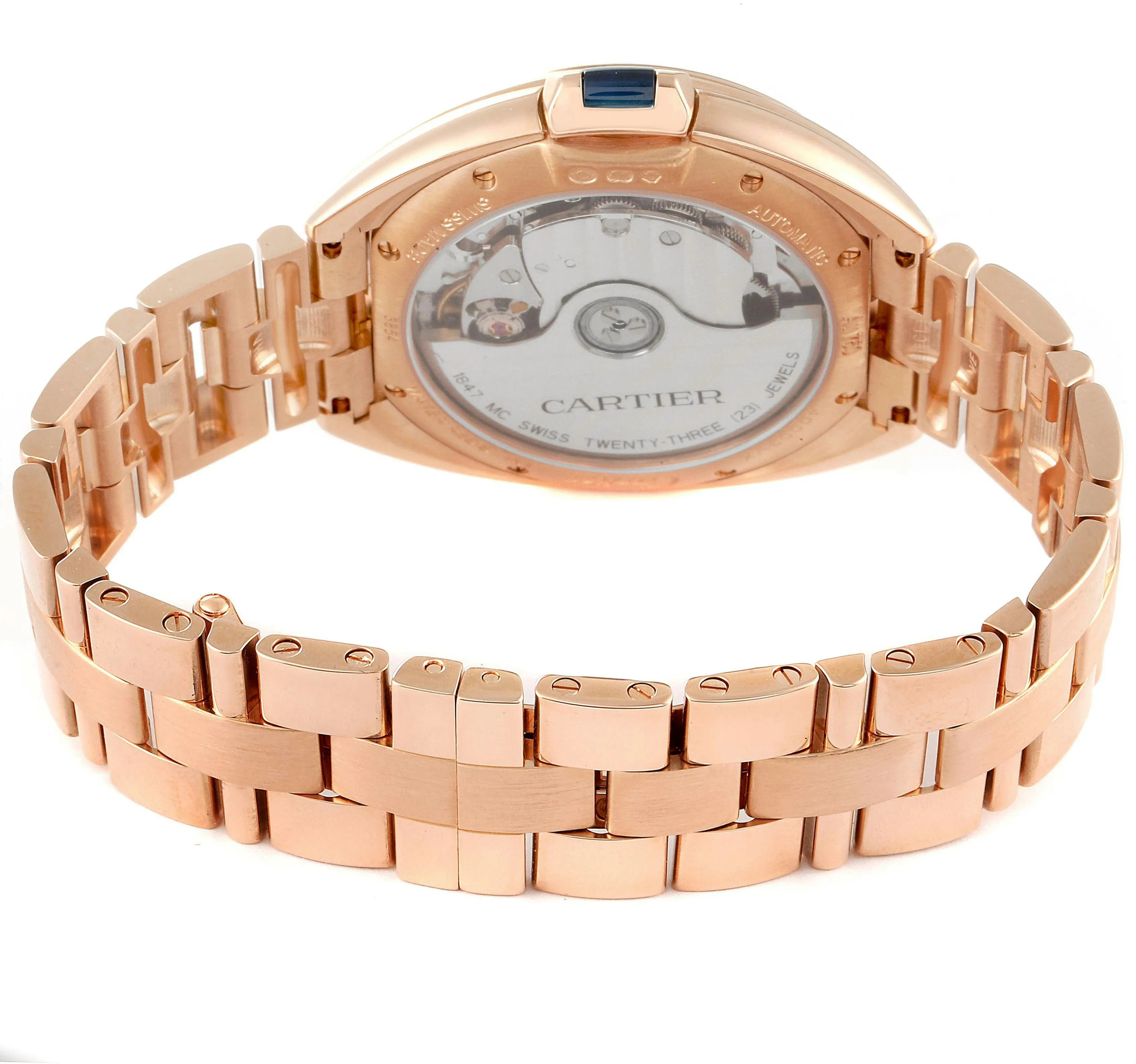 Cartier Clé WFCL0003 35mm Rose gold Blue 4