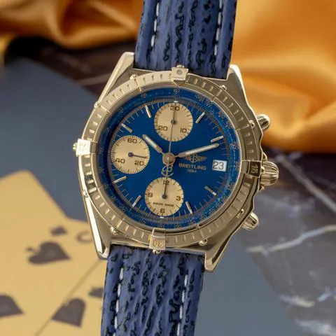 Breitling Chronomat K13047X 39mm Yellow gold Blue