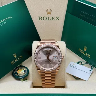 Rolex Day-Date 228345RBR-0007 Rose gold Sundust$Gray