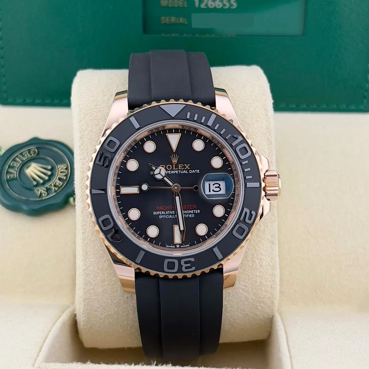 Rolex Yacht-Master 126655-0002 40mm Everose gold Black