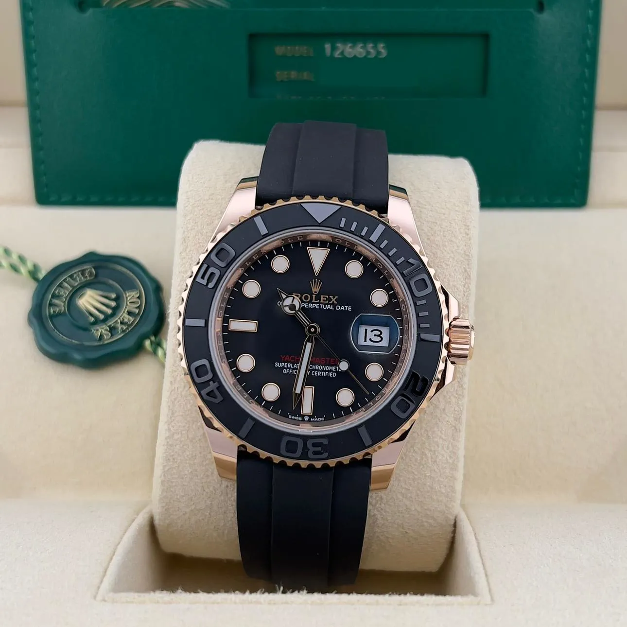 Rolex Yacht-Master 126655-0002 40mm Everose gold Black 1