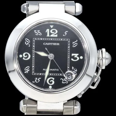 Cartier Pasha C 2324 35mm Stainless steel Black