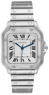 Cartier Santos de Cartier Stainless steel and Diamond Silver