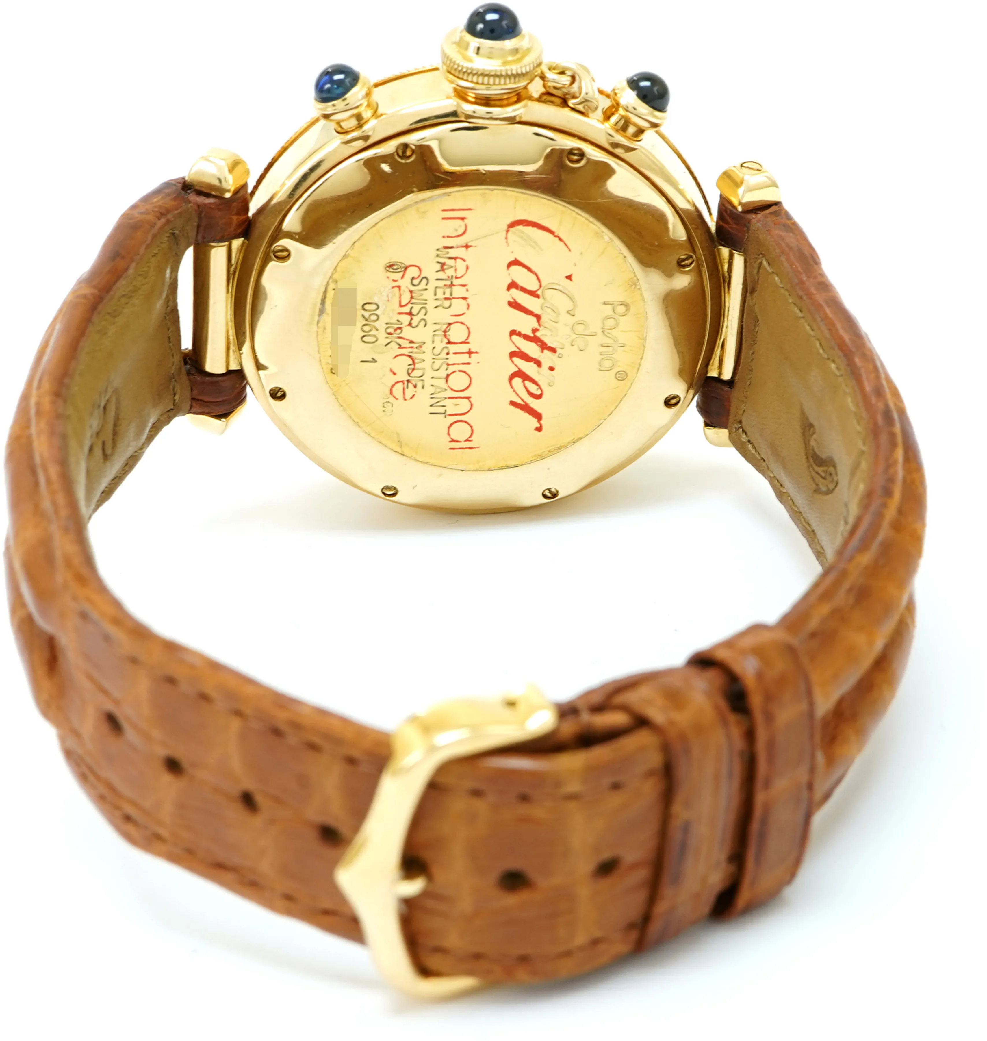 Cartier Pasha 38mm Yellow gold Blue 1