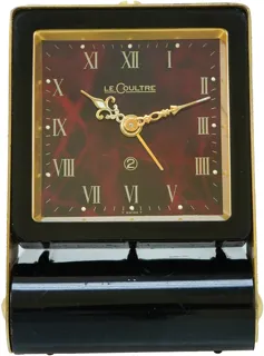 Jaeger-LeCoultre Folding 2 Days Alarm Clock Red Tortoise Shell Finish Dial Brass