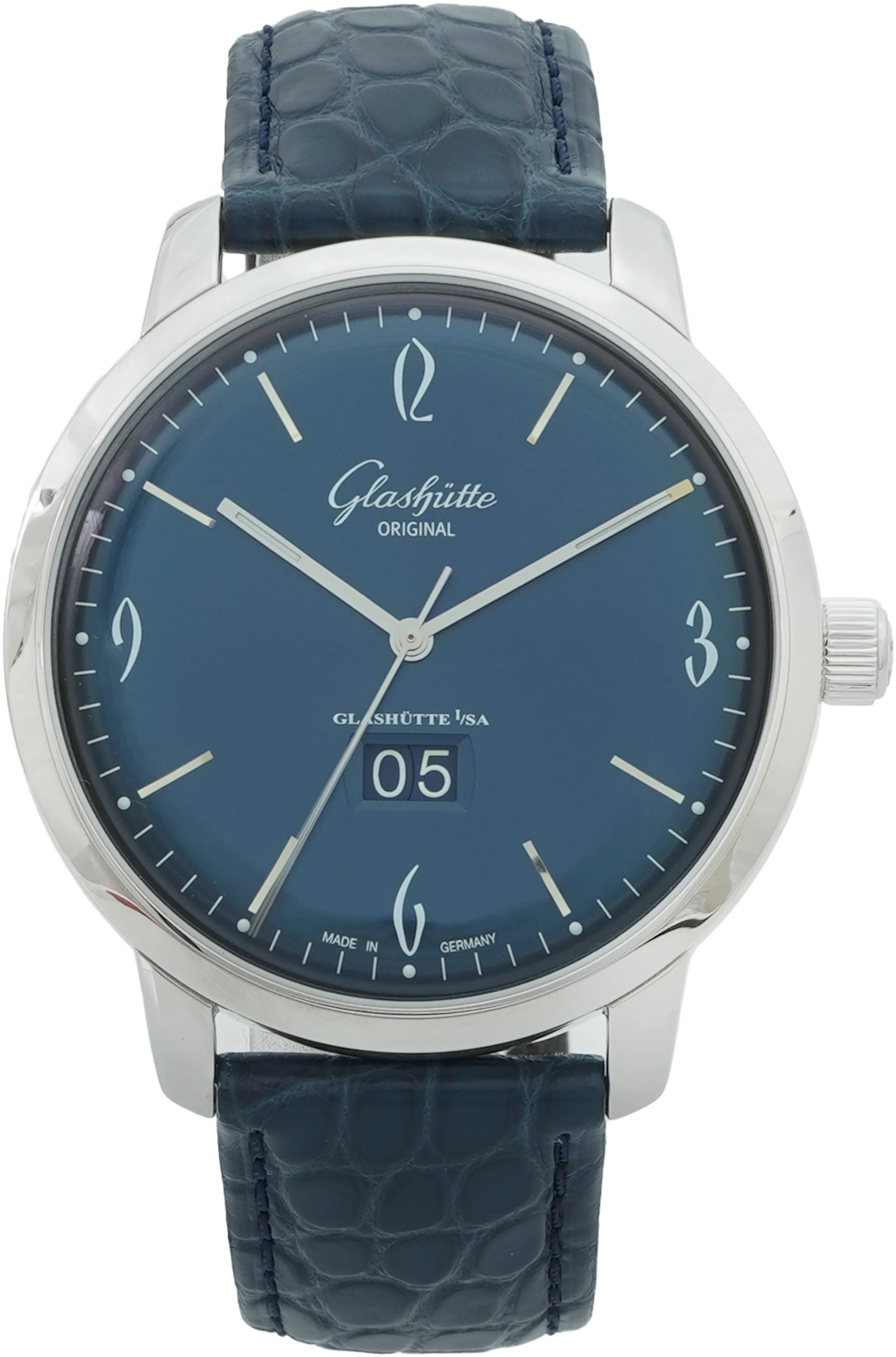 Glashütte Sixties Panorama Date 2-39-47-06-02-04 42mm Stainless steel Blue