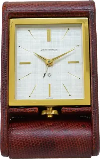 Jaeger-LeCoultre Ados Alarm Clock in Brown Lizard *Vintage* Brass