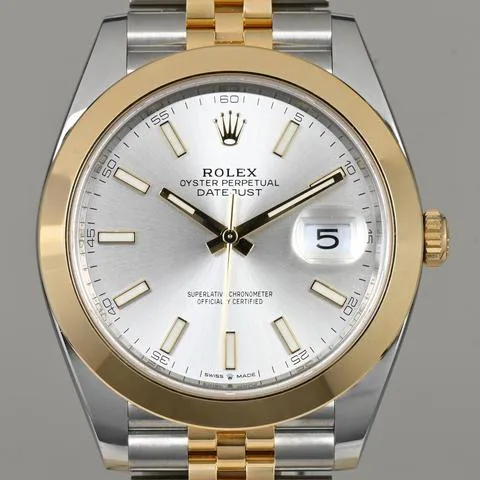 Rolex Datejust 41 126303 41mm Yellow gold and Stainless steel Silver