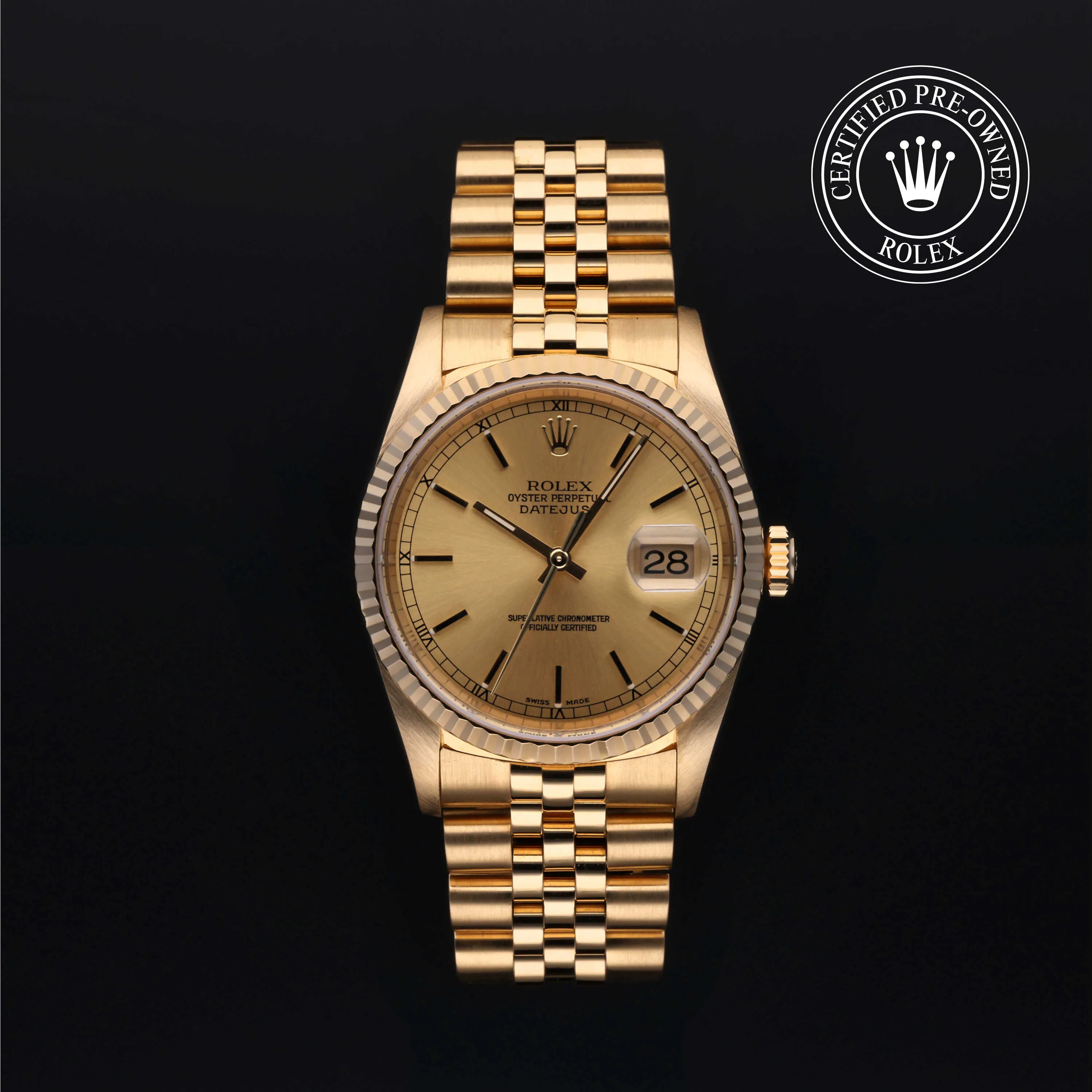 Rolex Datejust 36 16238 36mm Yellow gold Champagne