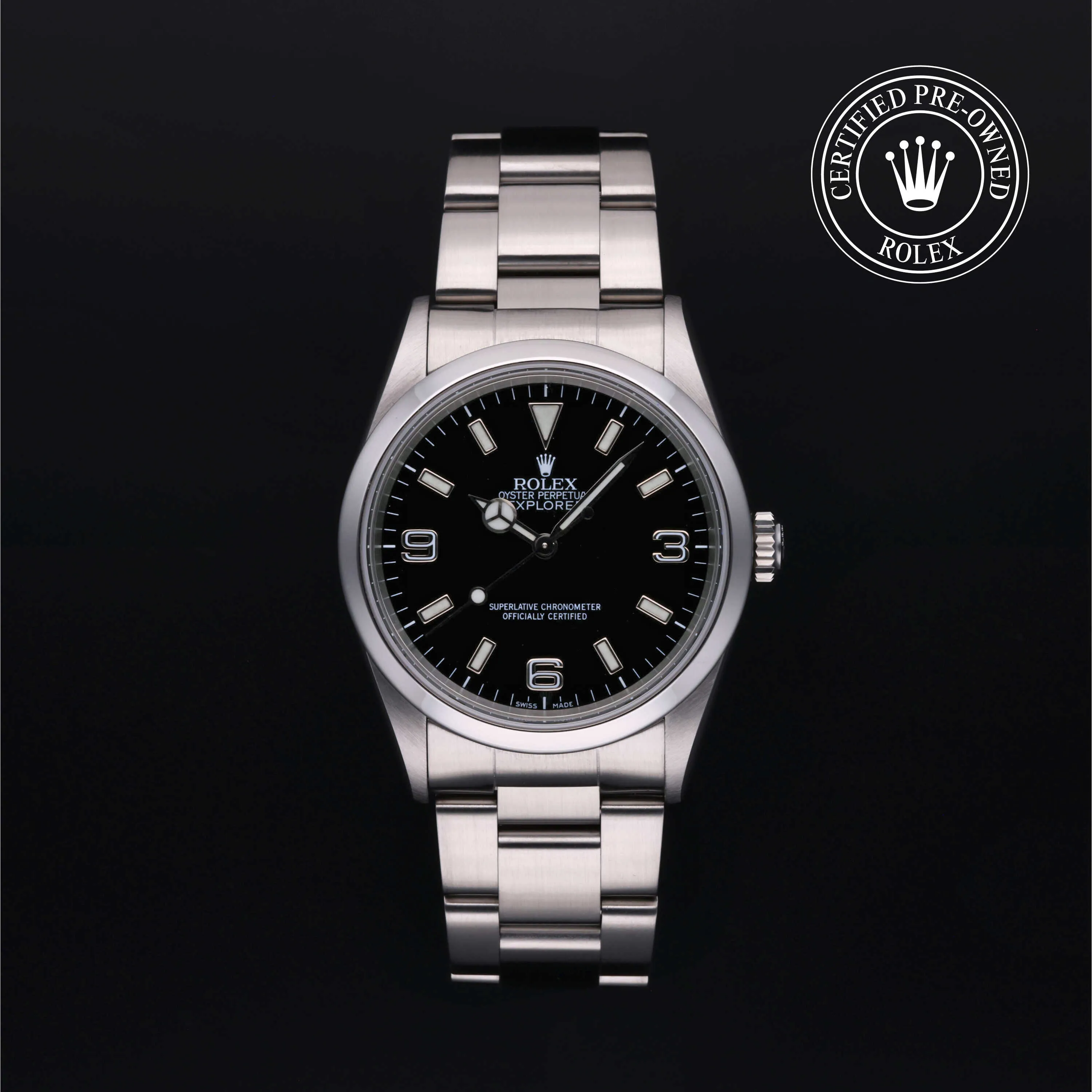 Rolex Explorer 14270 36mm Oystersteel Black