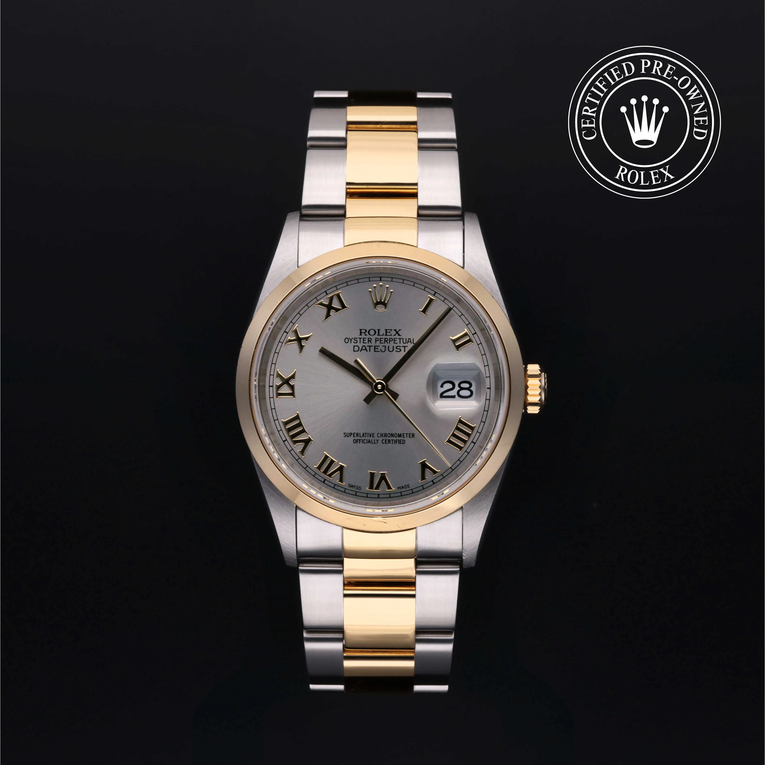 Rolex Datejust 36 16203 36mm Yellow gold and Oystersteel Silver