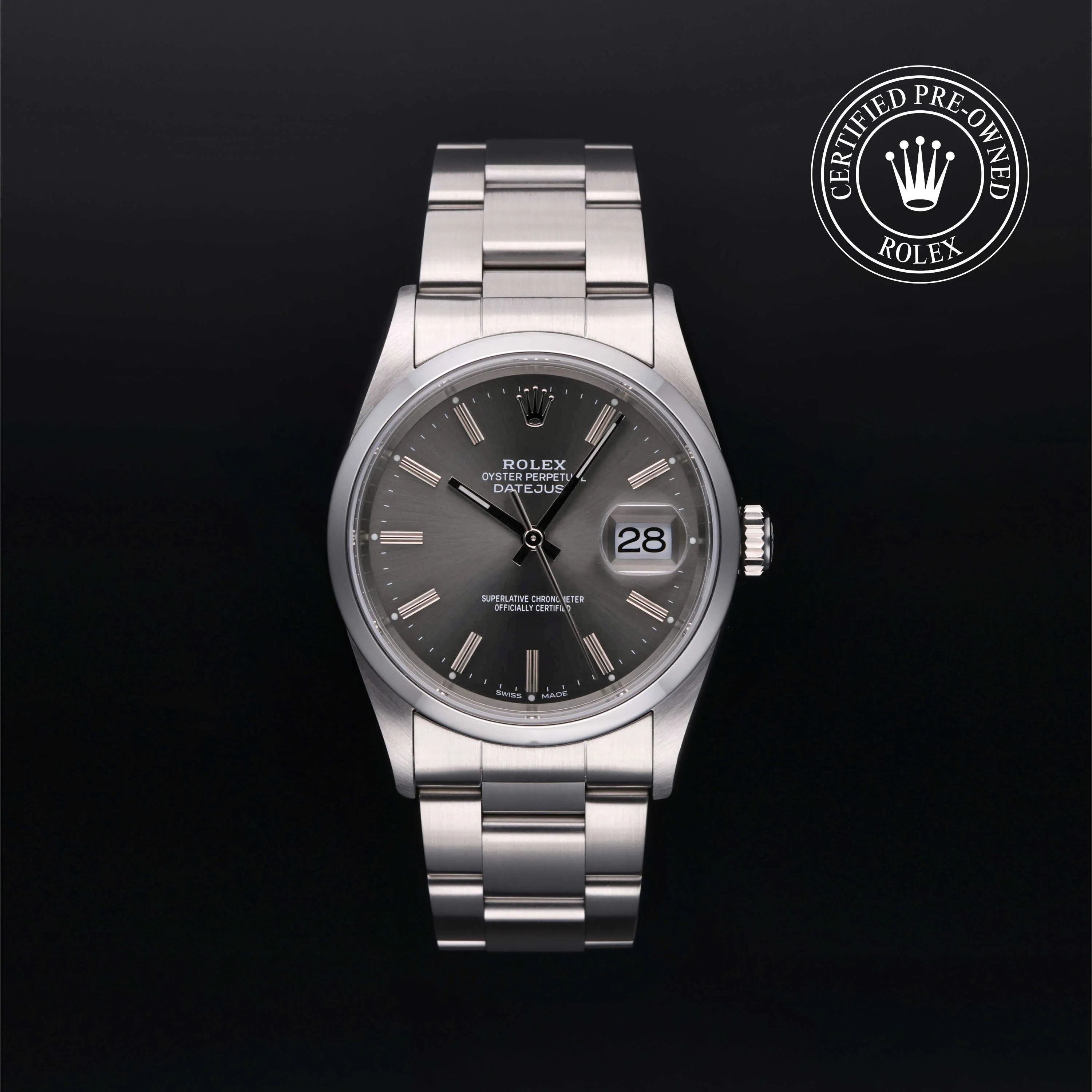 Rolex Datejust 36 16200 36mm Oystersteel Gray