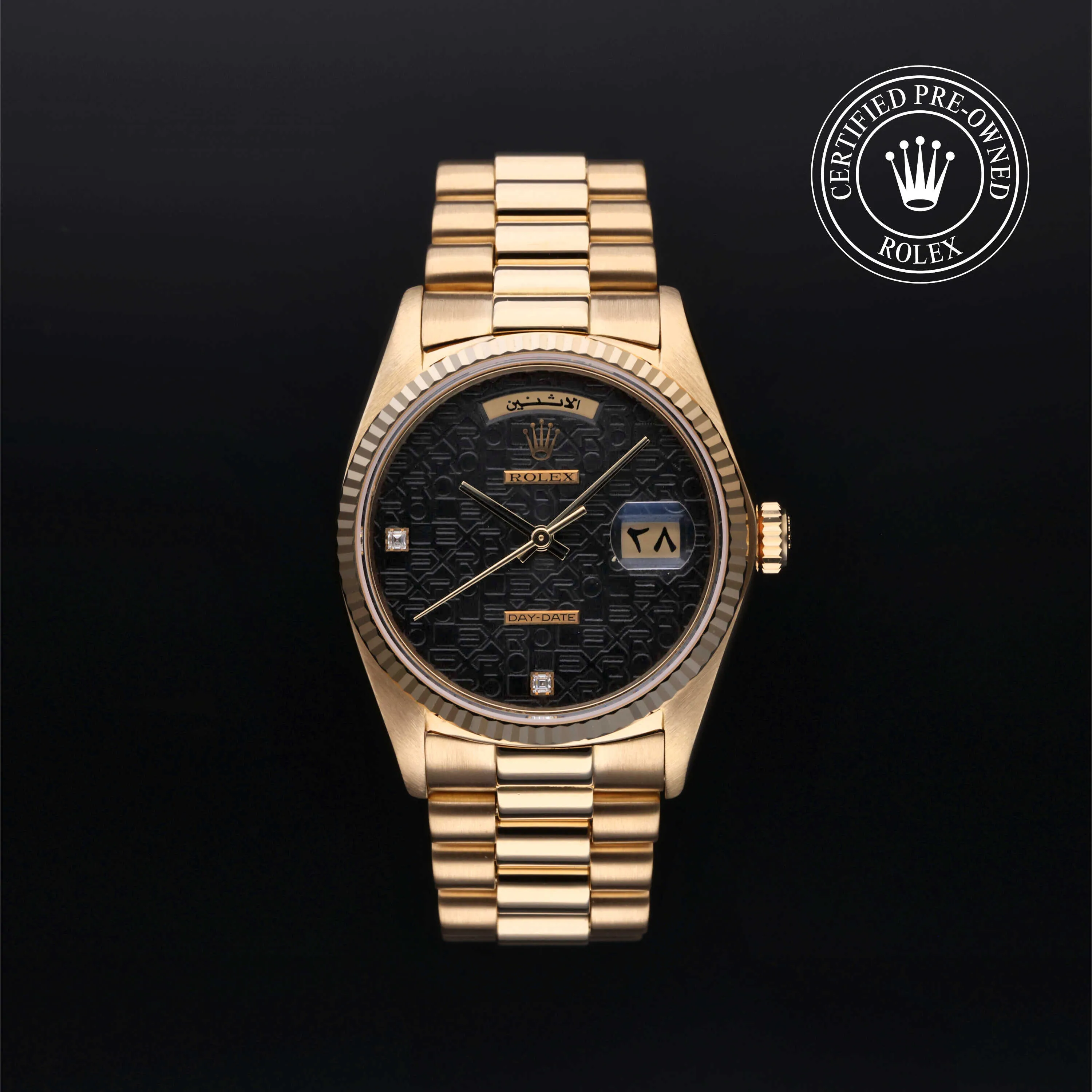 Rolex Day-Date 36 18038 36mm Yellow gold Black