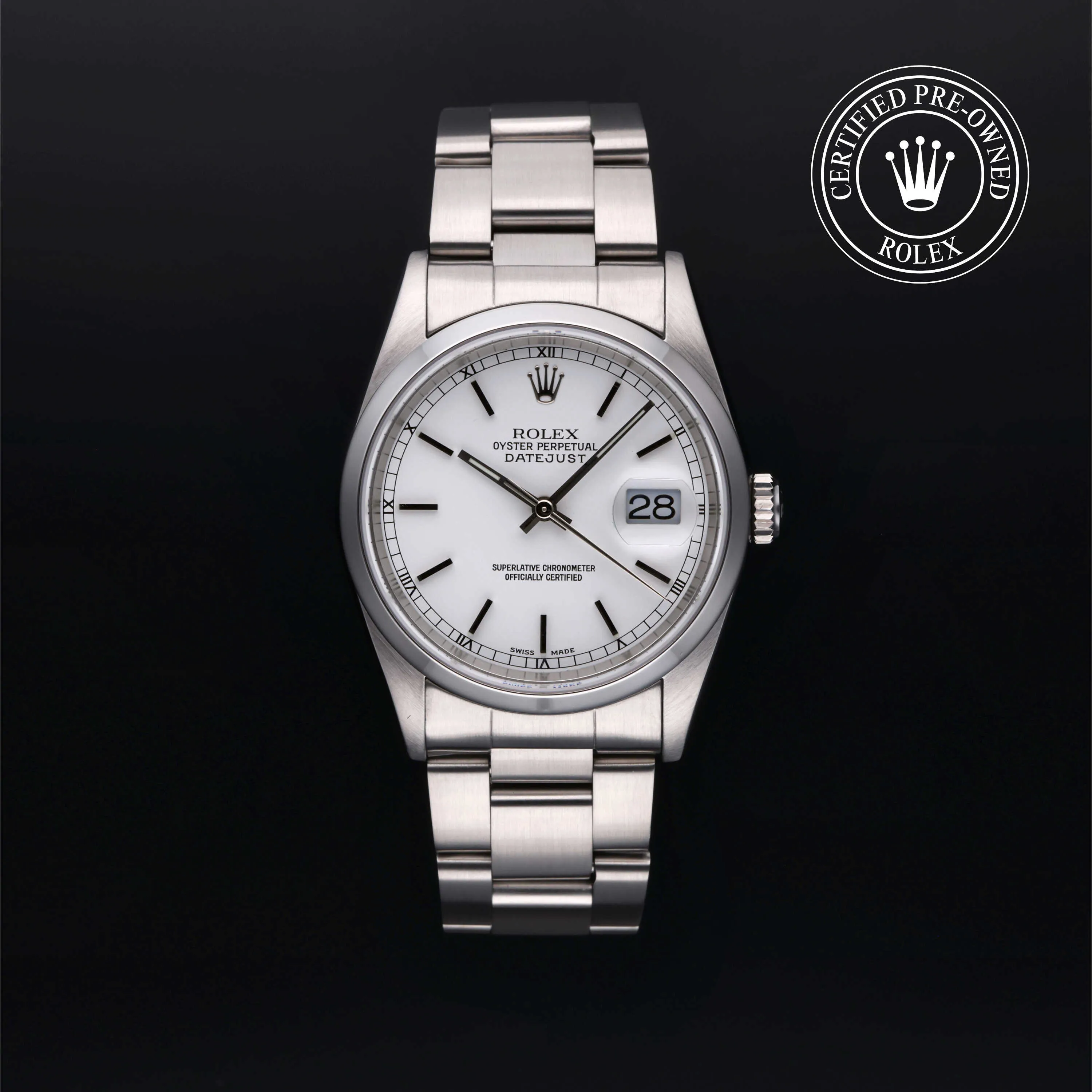 Rolex Datejust 36 16200 36mm Oystersteel White