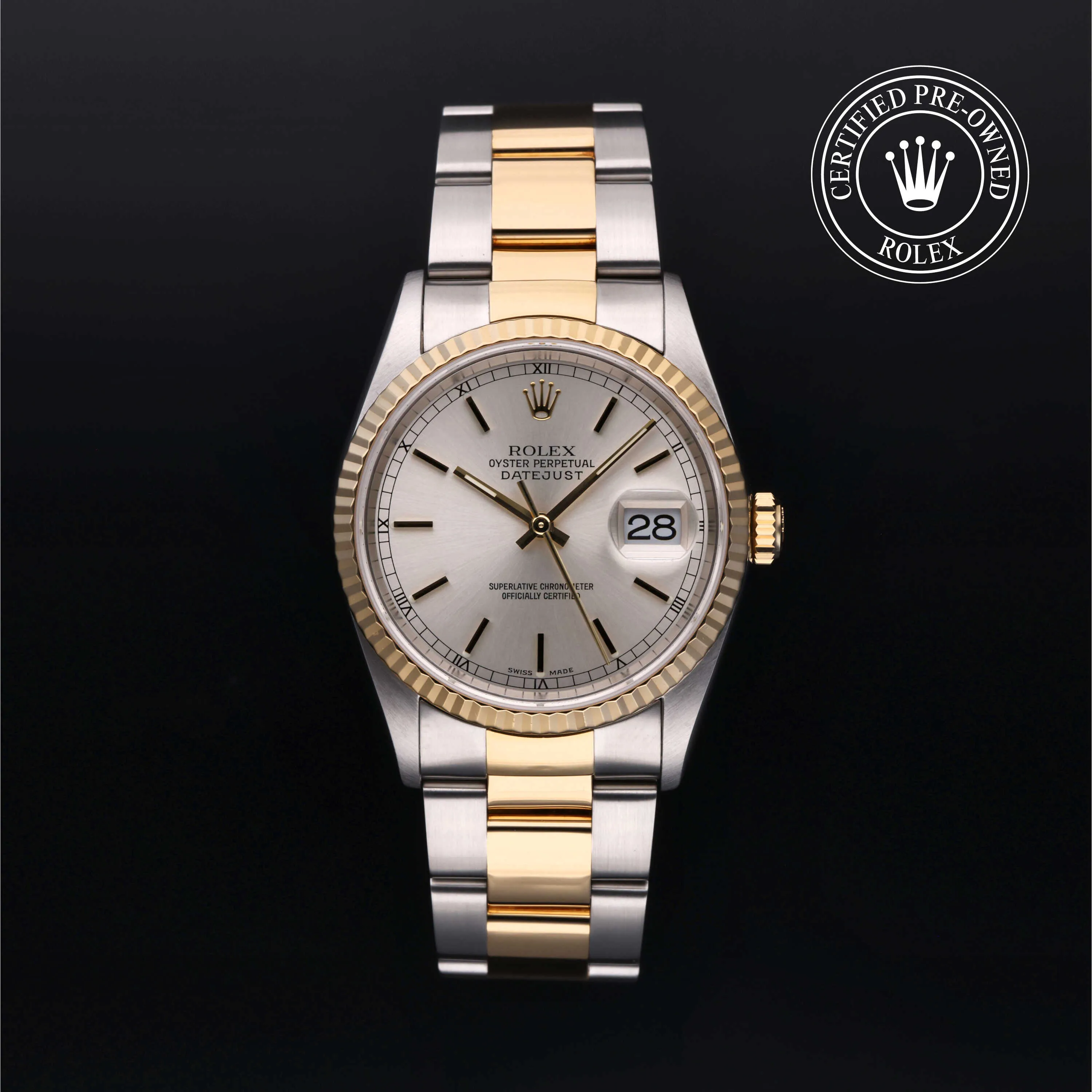 Rolex Datejust 36 16233 36mm Yellow gold and Stainless steel Silver