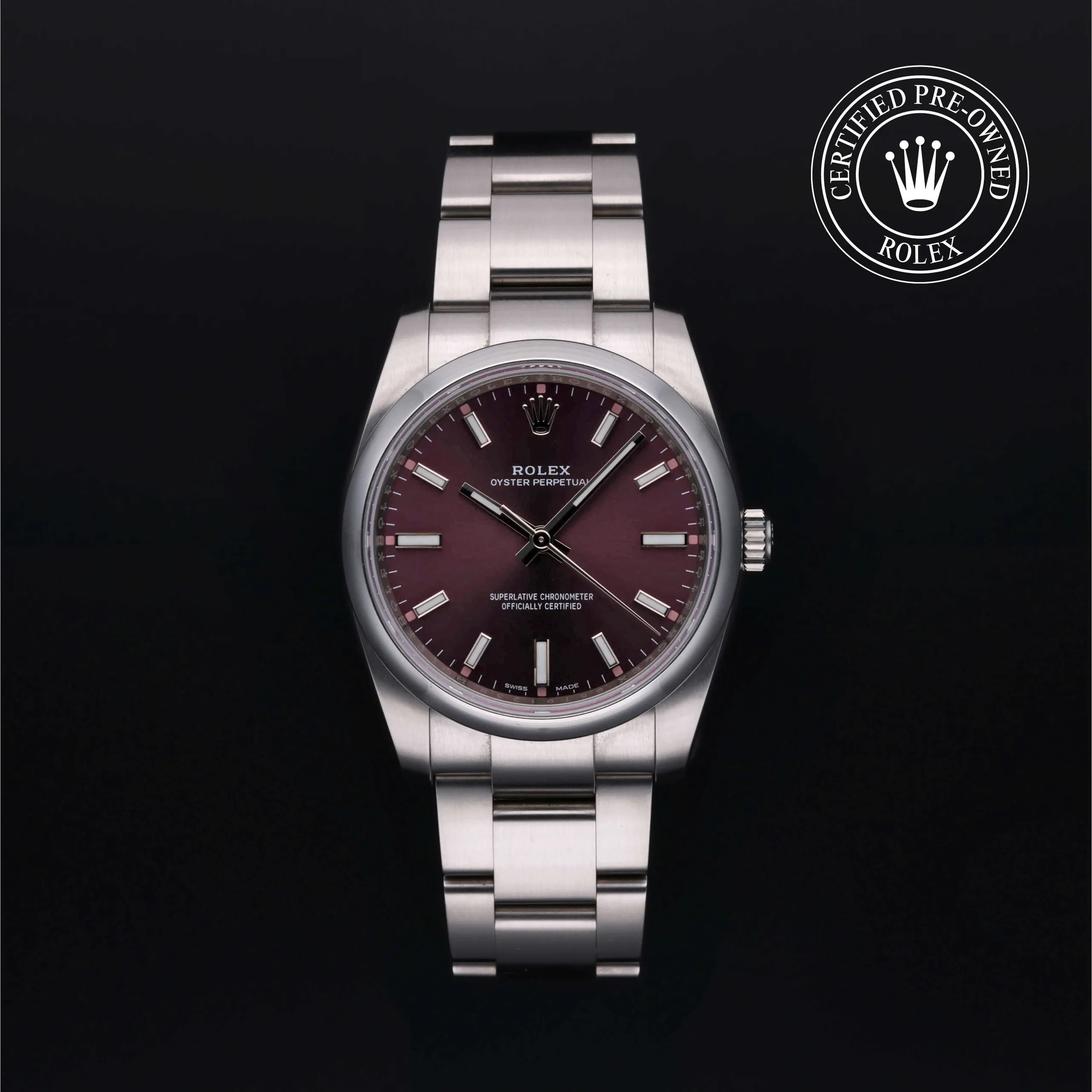 Rolex Oyster Perpetual 114200 34mm Stainless steel Red