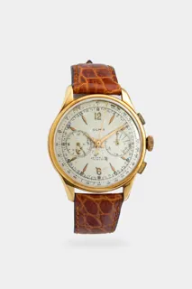 Olma Chronograph Yellow gold Silver