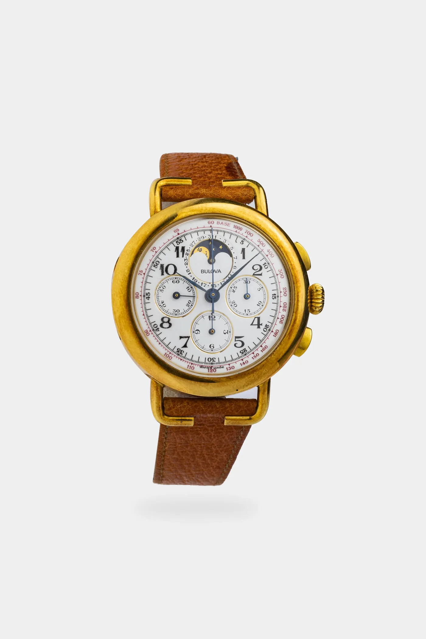 Bulova Chronodate 38mm Yellow gold White