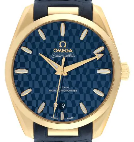 Omega Aqua Terra 522.53.38.20.03.001 38mm Yellow gold Blue