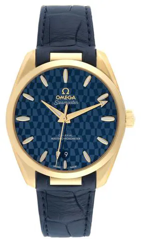 Omega Aqua Terra 522.53.38.20.03.001 38mm Yellow gold Blue 3