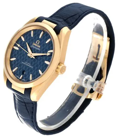 Omega Aqua Terra 522.53.38.20.03.001 38mm Yellow gold Blue 5