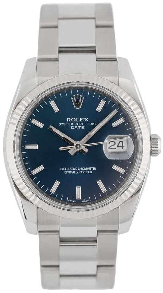 Rolex Oyster Perpetual Date 115234 34mm Stainless steel Blue