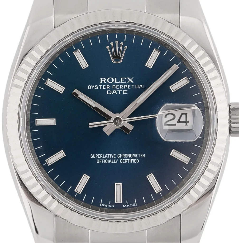 Rolex Oyster Perpetual Date 115234 34mm Stainless steel Blue 1