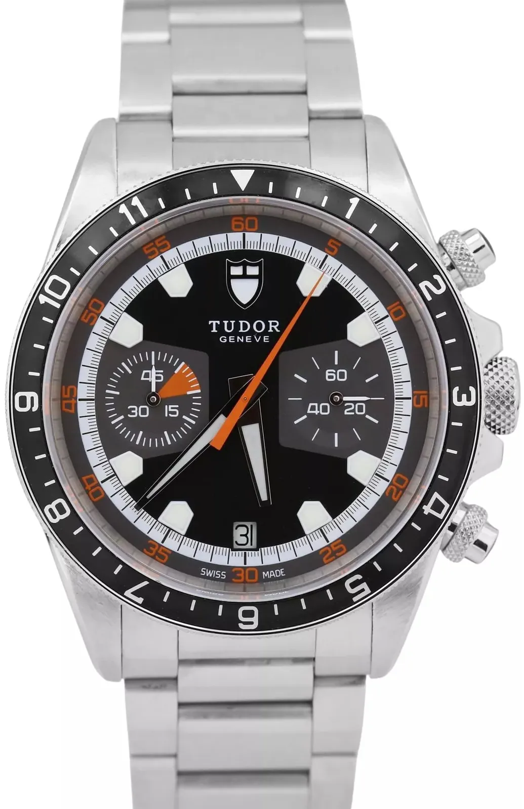 Tudor Heritage Chrono M70330N-0005 42mm Stainless steel Black