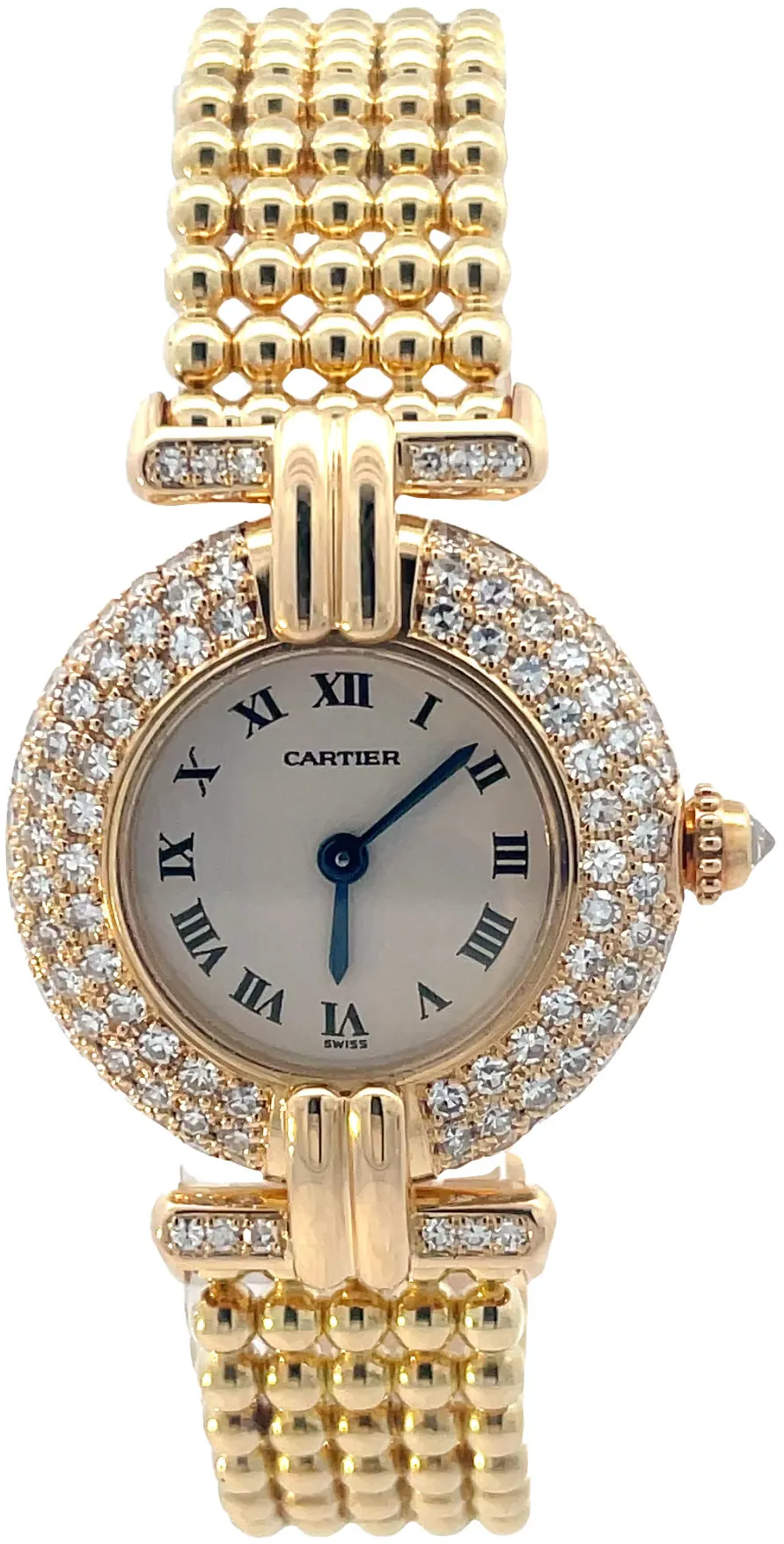 Cartier Colisee 1980 24mm Yellow gold and diamond-set White