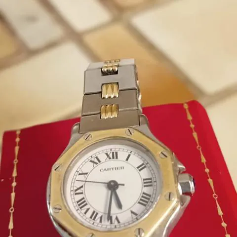 Cartier Santos 0907 25mm Yellow gold and Stainless steel White