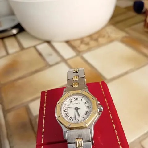 Cartier Santos 0907 25mm Yellow gold and Stainless steel White 3