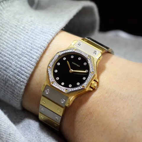 Cartier Santos 2965 30mm Yellow gold Black 1