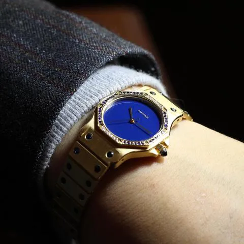 Cartier Santos 2965 30mm Yellow gold Blue 2