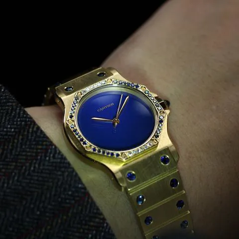 Cartier Santos 2965 30mm Yellow gold Blue 6