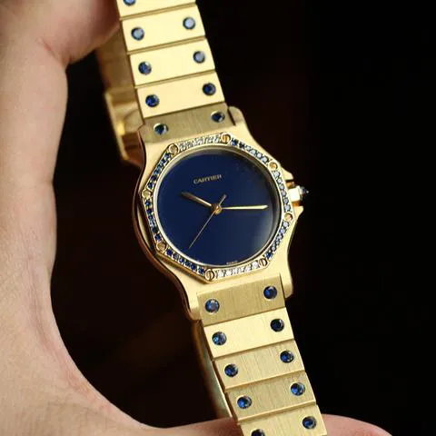 Cartier Santos 2965 30mm Yellow gold Blue 7