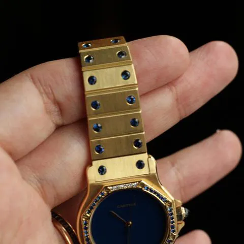 Cartier Santos 2965 30mm Yellow gold Blue 8