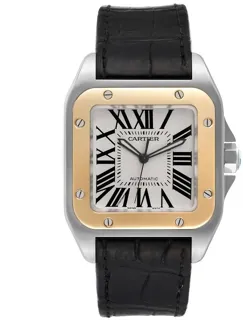 Cartier Santos de Cartier W20072X7 38mm Yellow gold and Stainless steel Silver