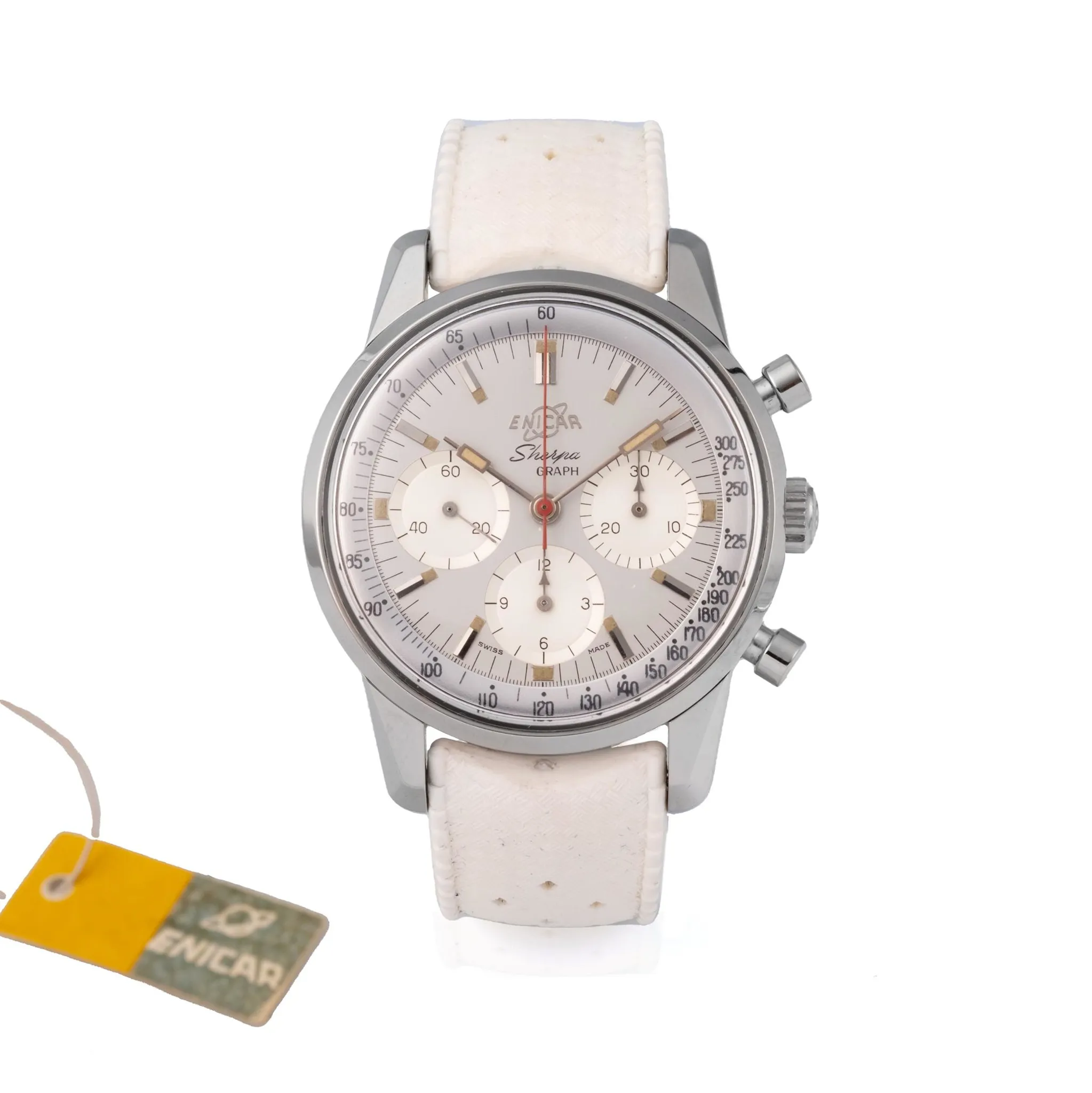 Enicar Sherpa 1308 40mm Stainless steel White