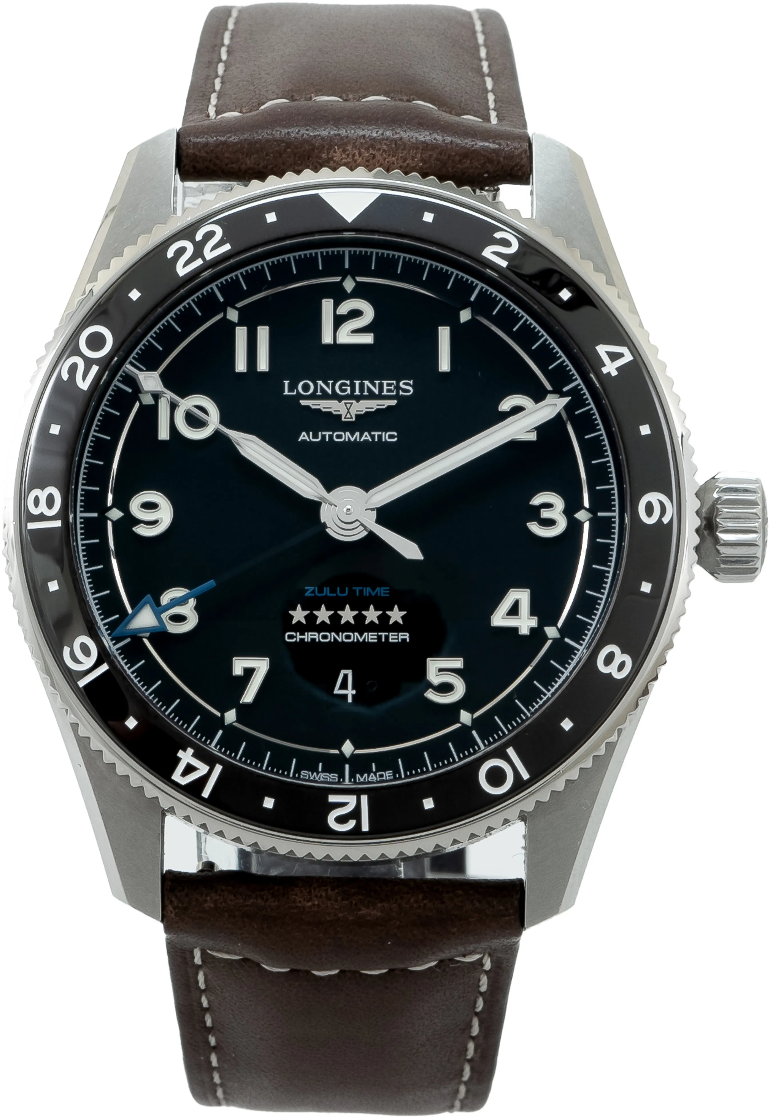 Longines Spirit L38124532 42mm Stainless steel Black