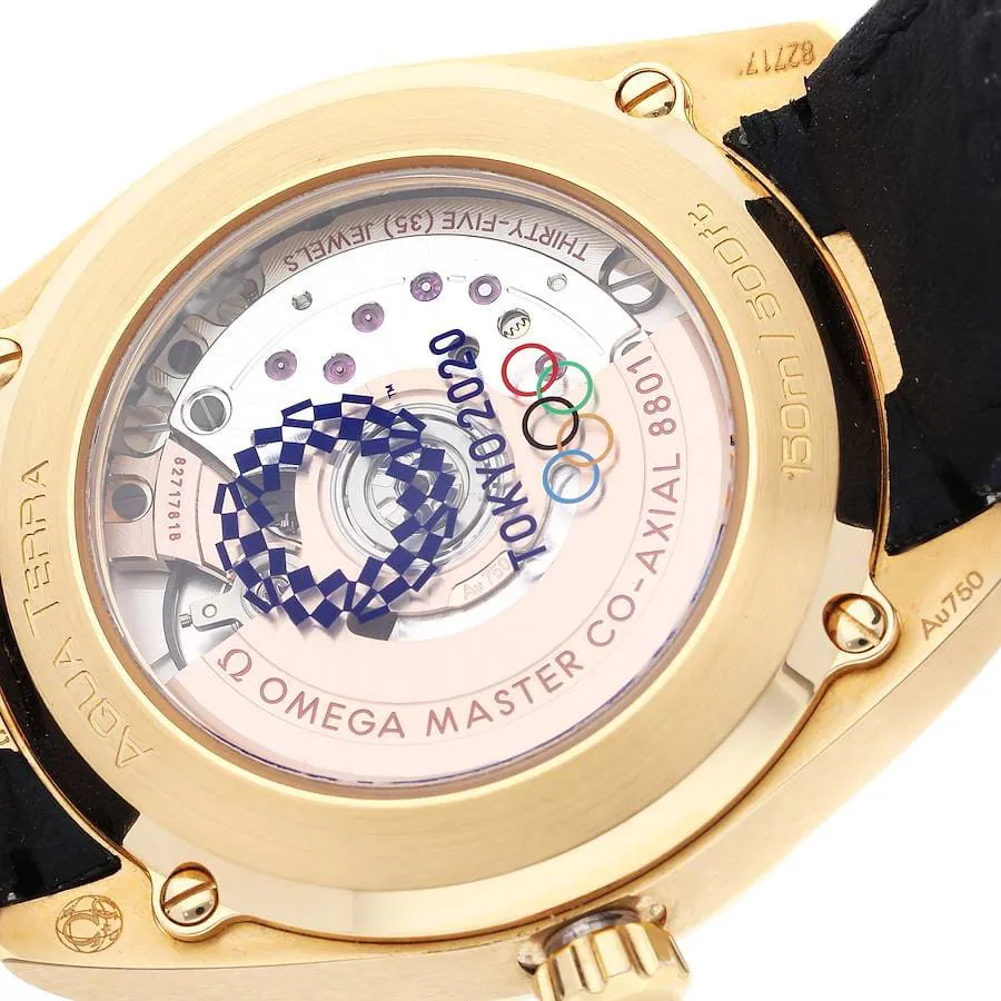 Omega Aqua Terra 522.53.38.20.03.001 38mm Yellow gold Blue 3