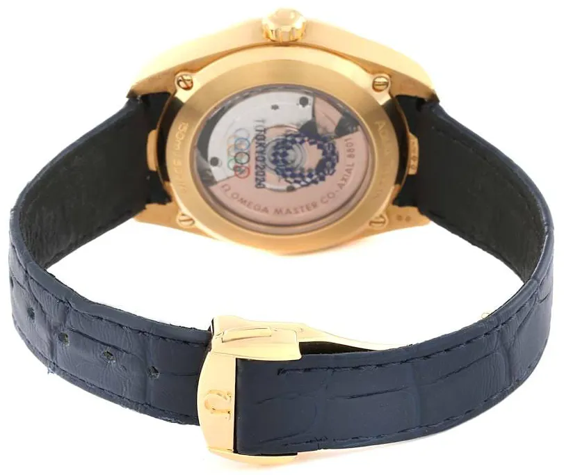 Omega Aqua Terra 522.53.38.20.03.001 38mm Yellow gold Blue 5