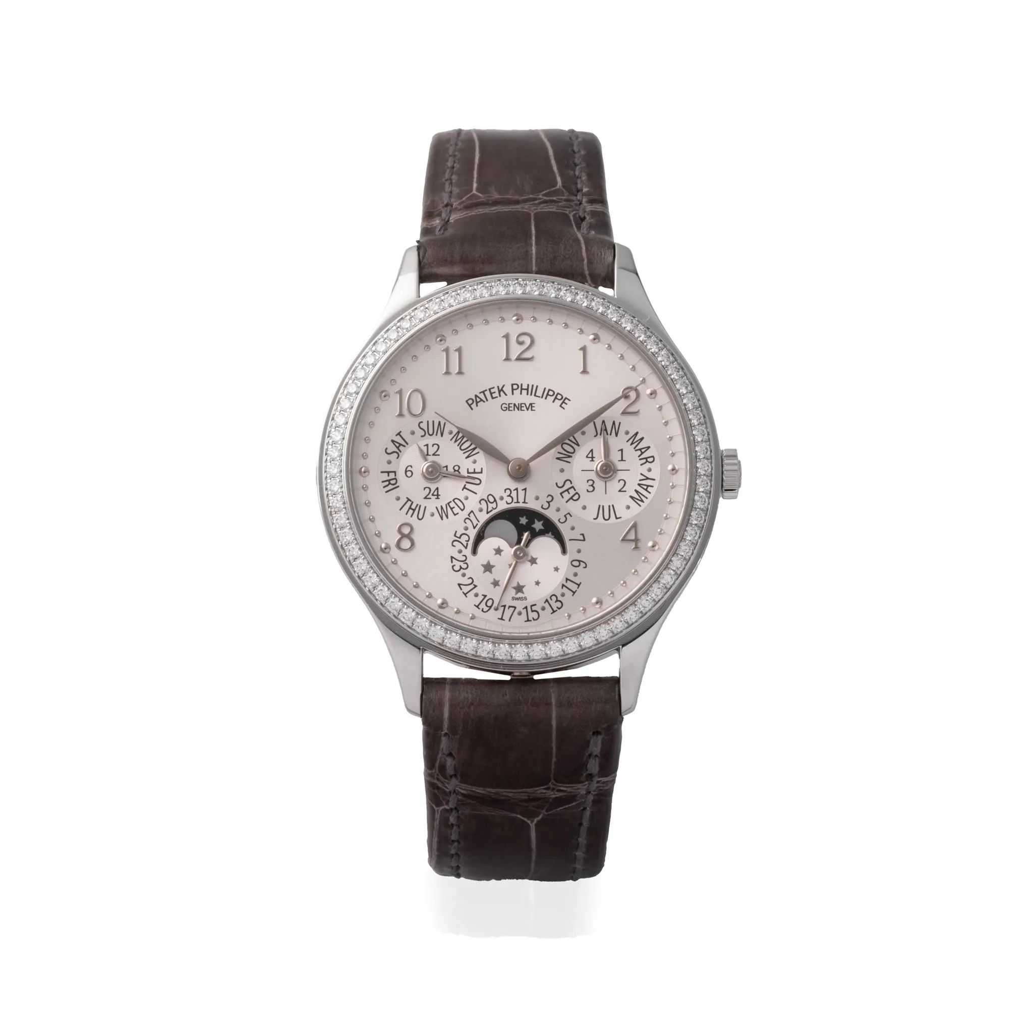 Patek Philippe Perpetual Calendar 7140G-001 35mm White gold and Diamond Silver