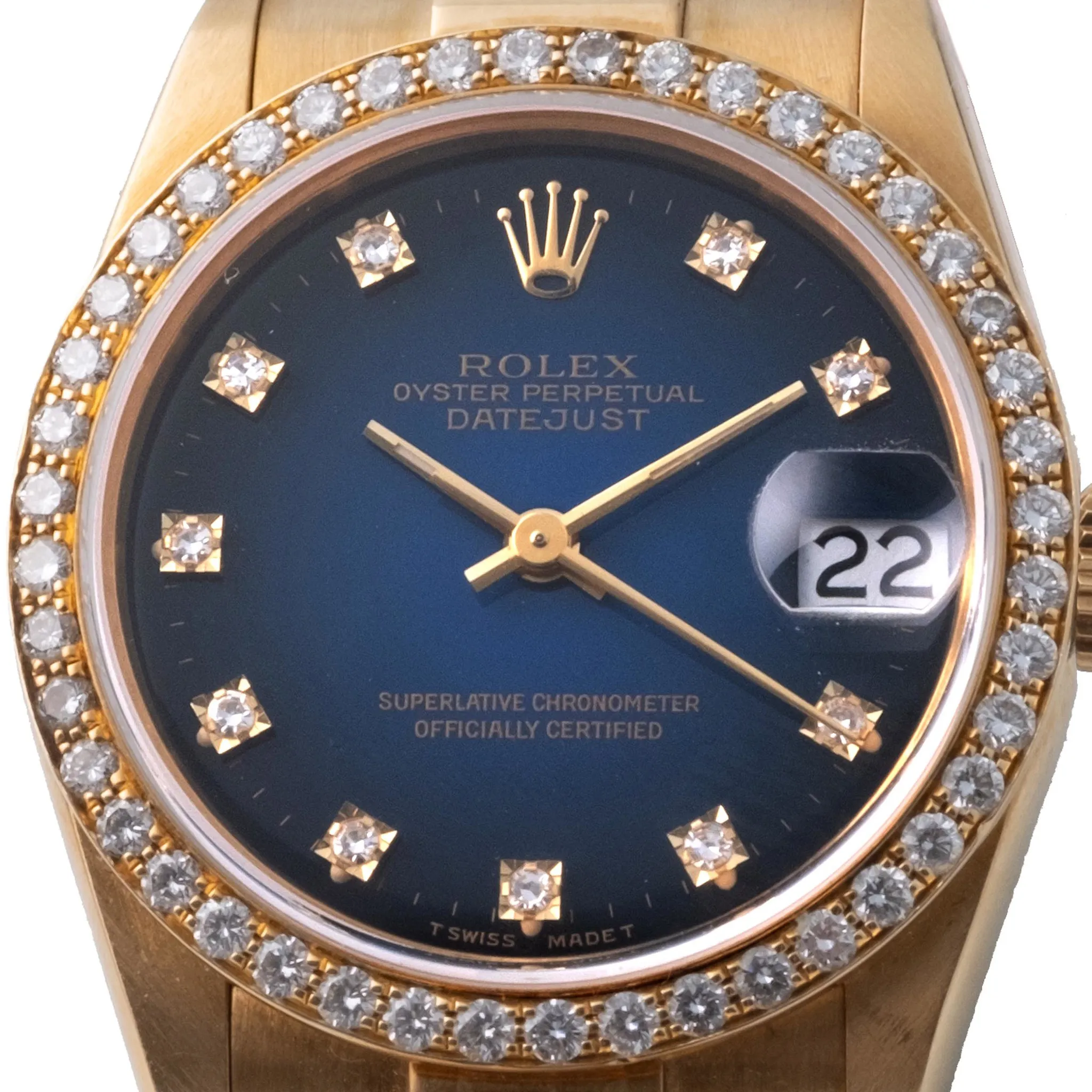 Rolex Datejust 31 68278 31mm Yellow gold and diamond-set Blue 3