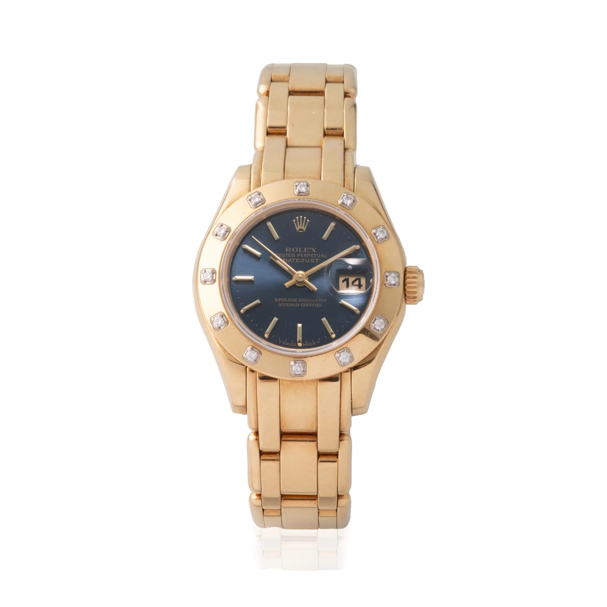 Rolex Pearlmaster 69318 29mm Yellow gold Blue