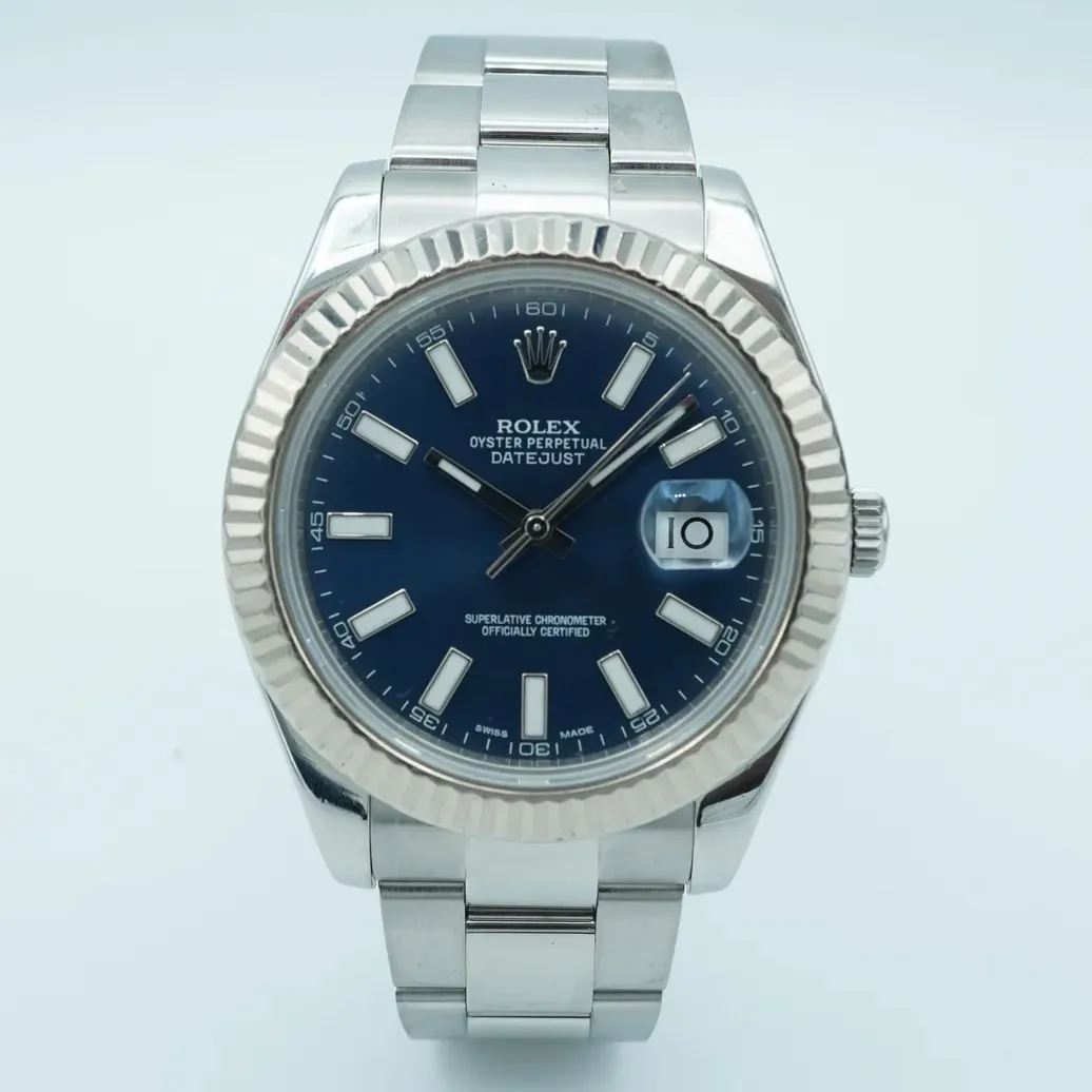 Rolex Datejust II 116334-0005 41mm White gold Blue