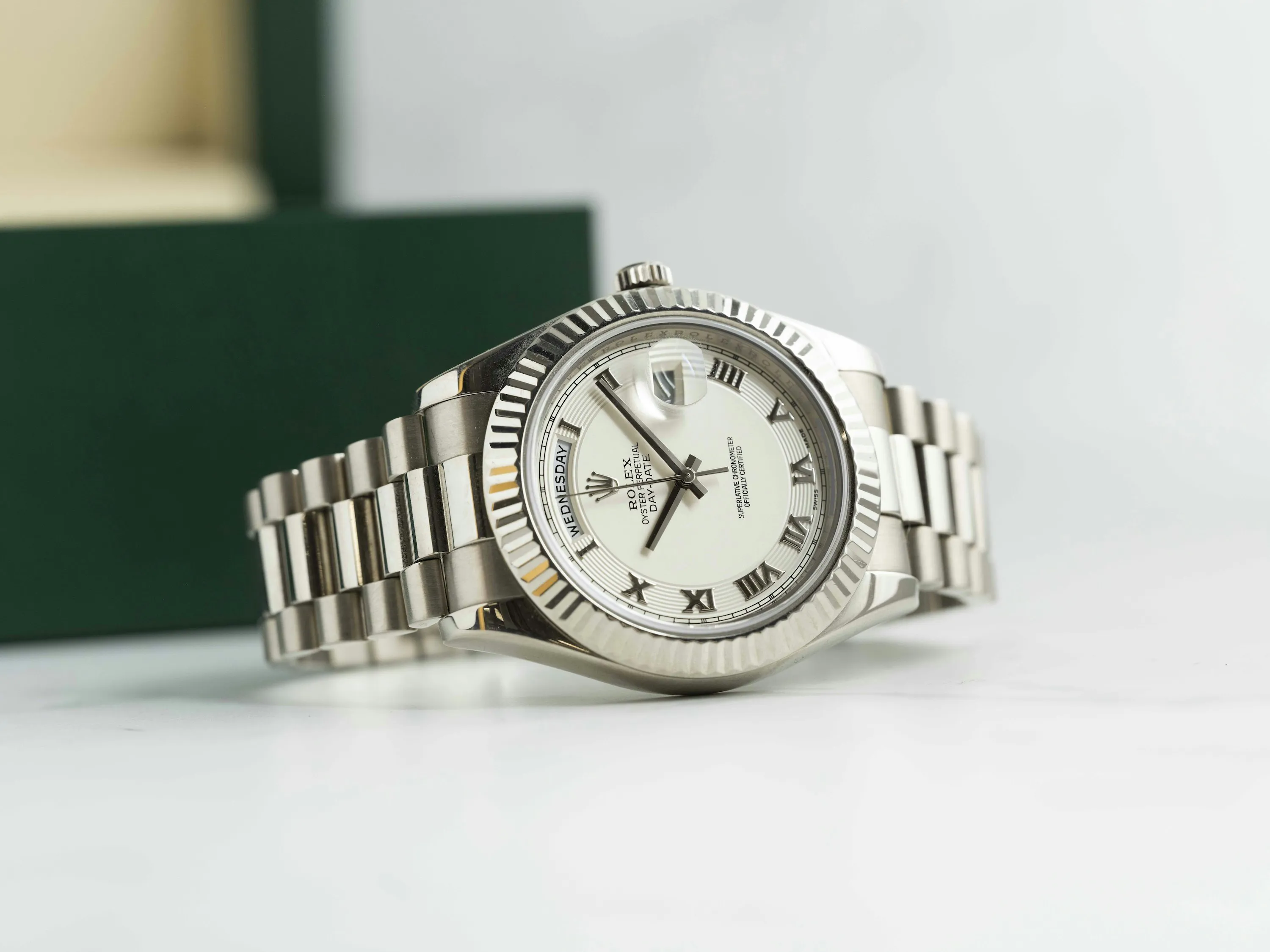 Rolex Day-Date II 218239 41mm White gold White