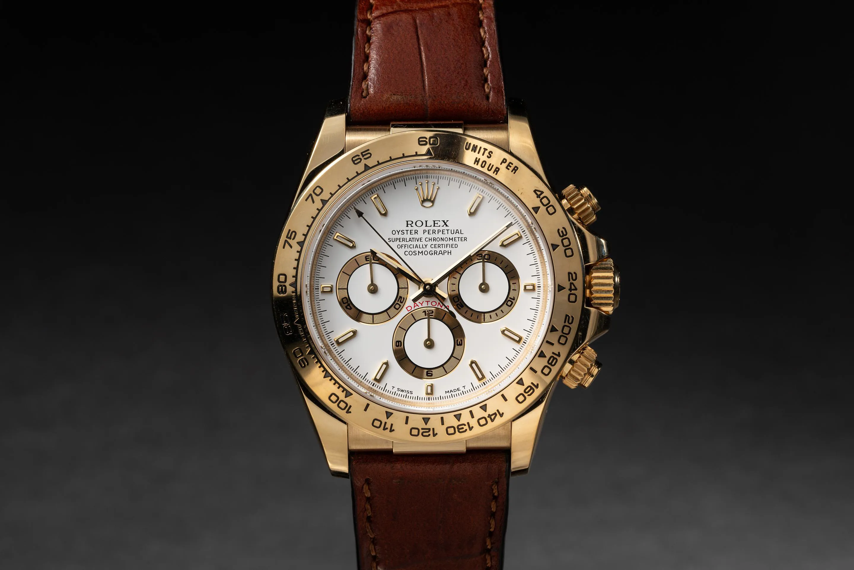 Rolex Daytona 16518 185mm Yellow gold White