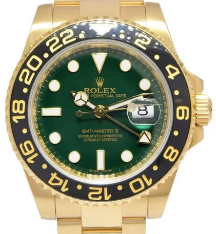 Rolex GMT-Master II 116718 40mm Yellow gold Green 4