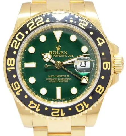 Rolex GMT-Master II 116718 40mm Yellow gold Green 2