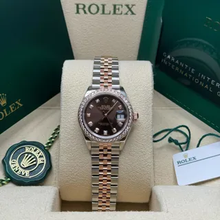 Rolex Lady-Datejust 279381RBR-0011 Rose gold and Stainless steel Brown